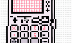 Voglio un disegno artistico di una calcolatrice in stile tradizionale giapponese, anime, giochi, pixel, 8 bit, quello che penso sia il migliore.
