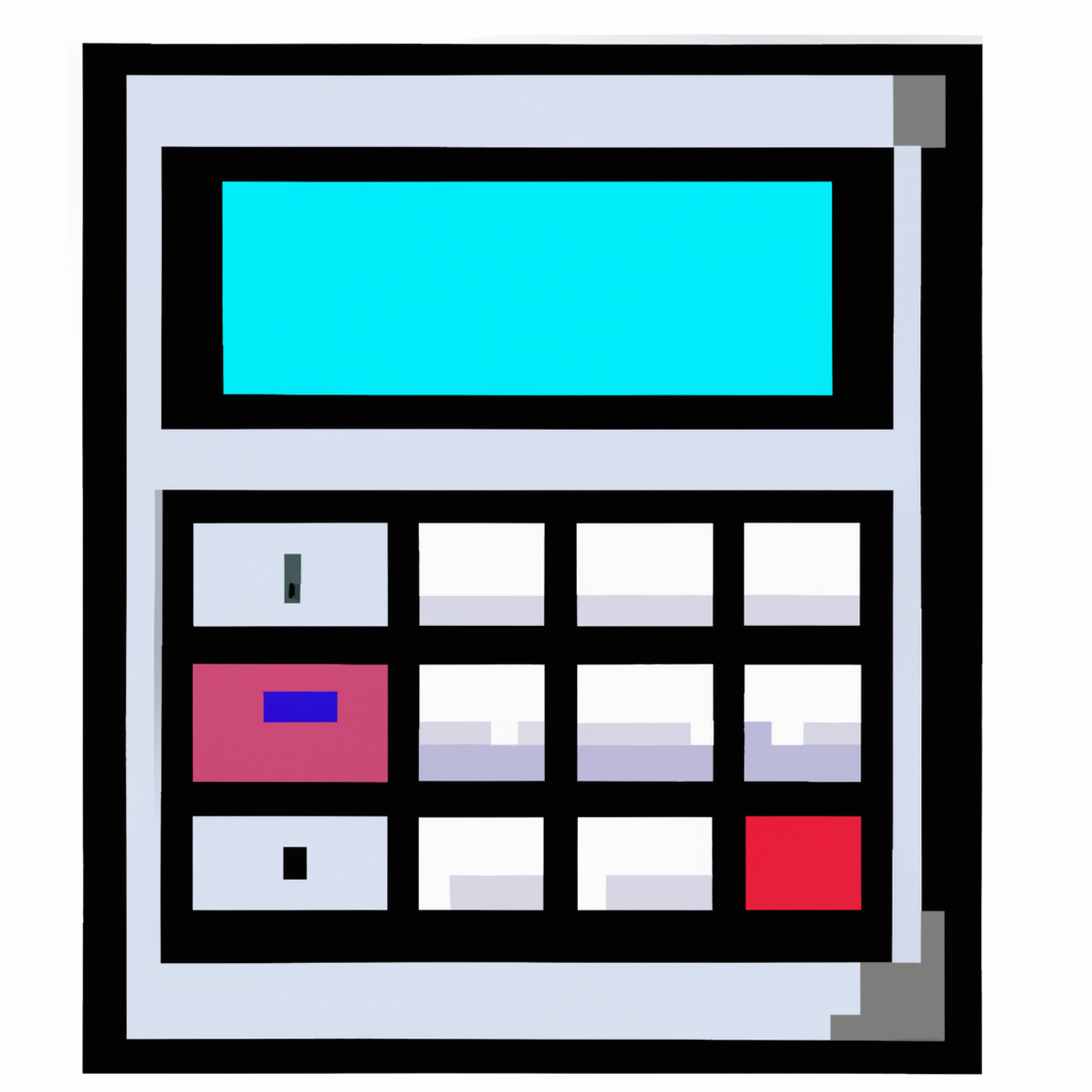 I want an artistic drawing of a traditional Japanese style calculator, anime, games, pixel, 8bits, what I think is best