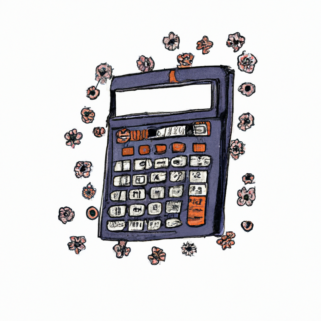 I want a traditional Japanese style illustration with a Calculator