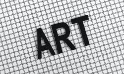 parola d'arte contro una griglia in bianco e nero